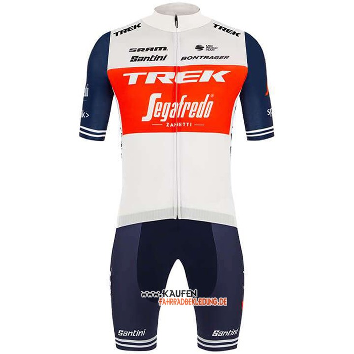 Trek Segafredo Kurzarmtrikot 2020 und Kurze Tragerhose Wei Tief Blau